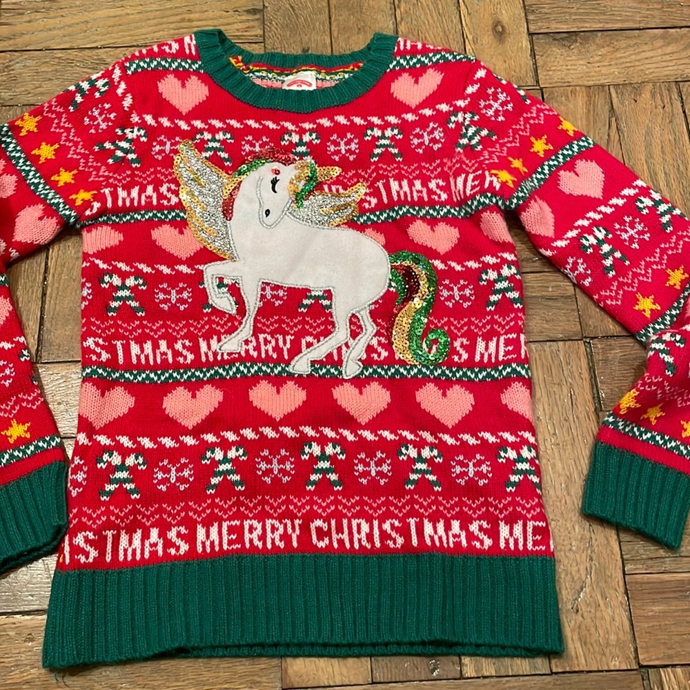 Girls ugly silly Christmas sweater
